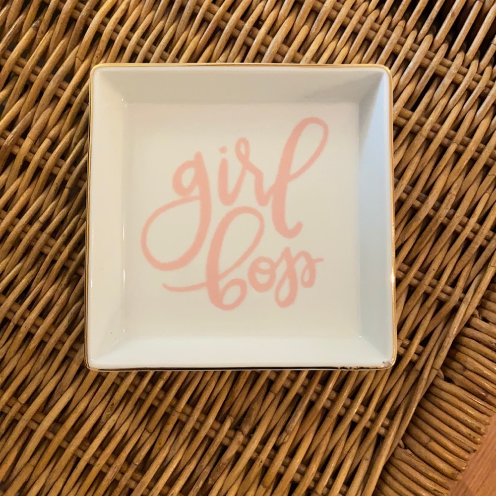 “Girl Boss” pink decorative dish
